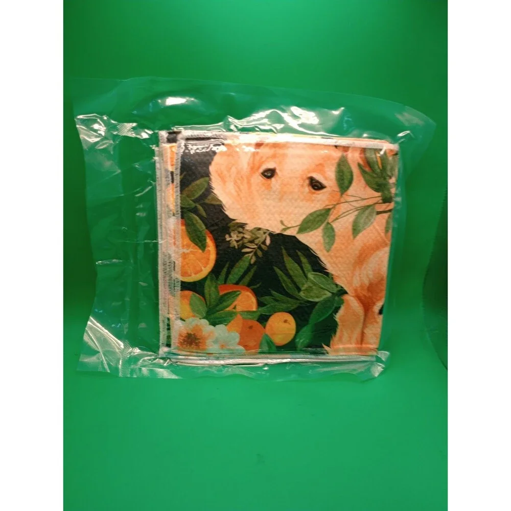 Cute Dog Golden Retriever Kitchen Dish Towels 16x24 Inch, Gifts for Dog Lovers
